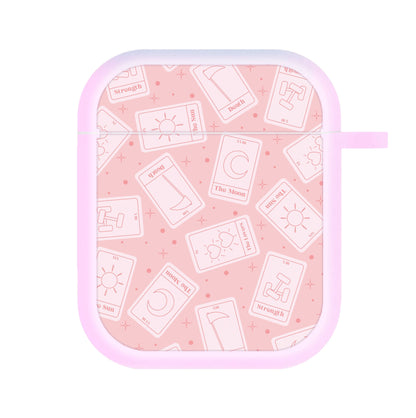 Pastel Pink Tarot Cards Pattern AirPods Case