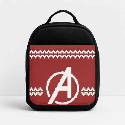 Superhero Team Red Christmas Jumper  Insulated Lunch Bag