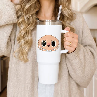 Cute Brown Monster Face Tumbler