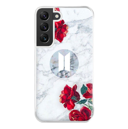 K-Pop Band Logo Marble Roses Phone Case