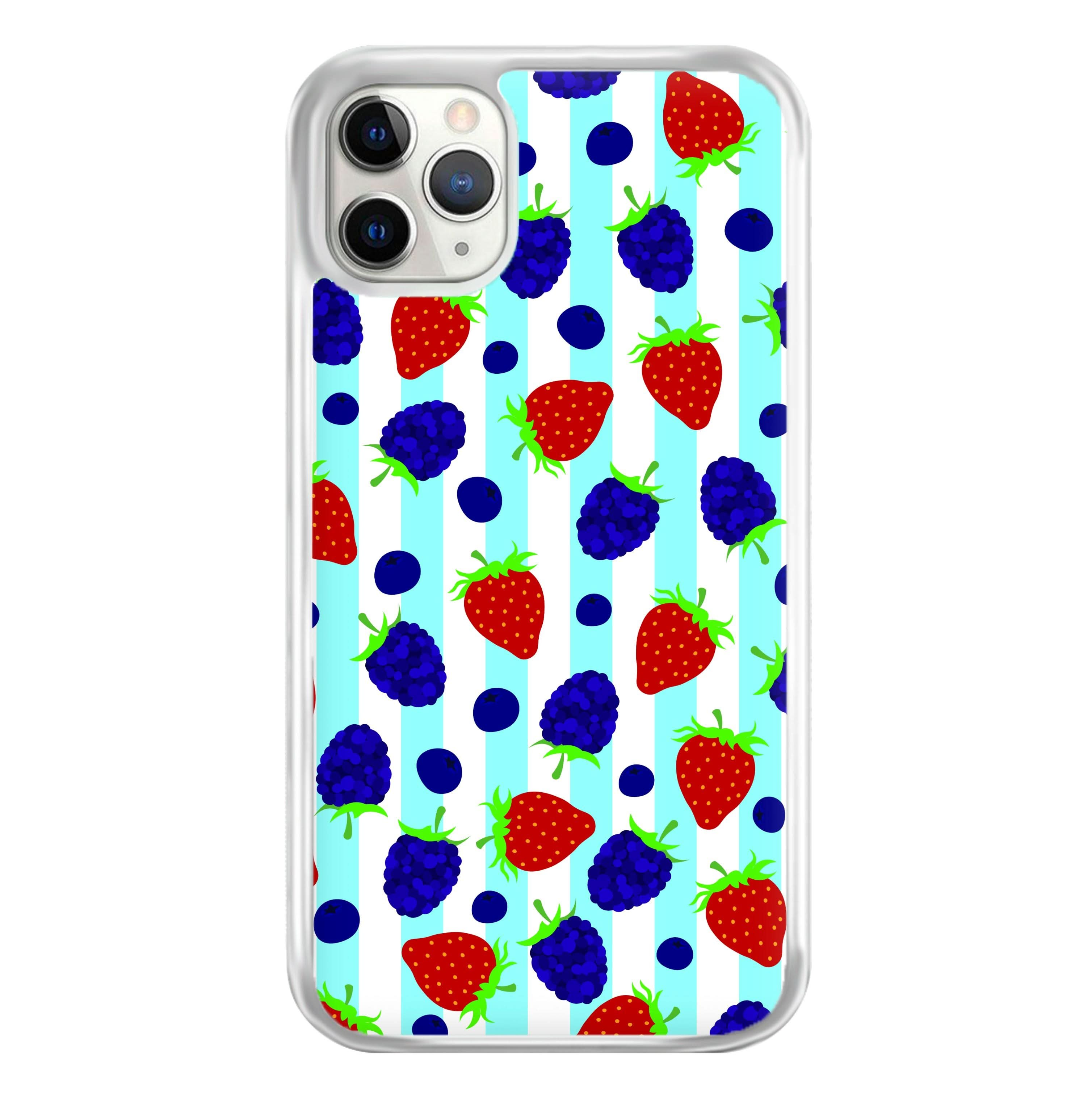 Stripes And Berries Phone Case