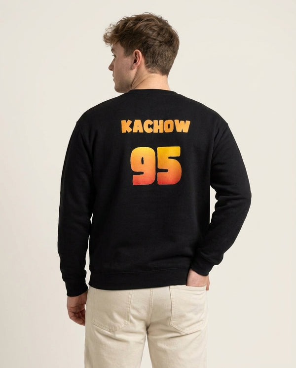 Kachow 95 - Cars Sweatshirt — Black Back, worn