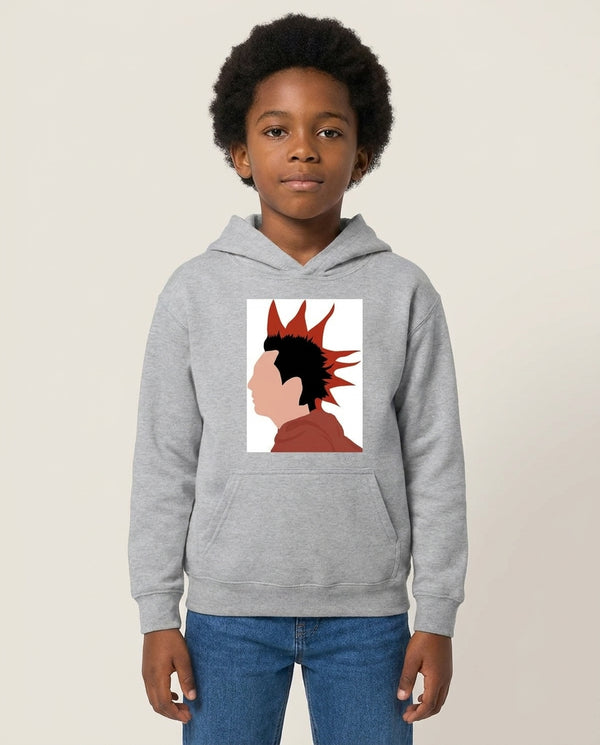 Hawk - C Kai Kids Hoodie — Grey Front, worn