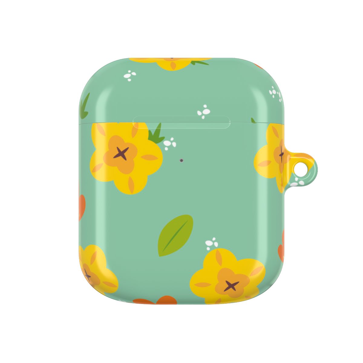 Yellow And Orange Pattern - Floral AirPods Case