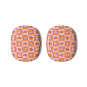 Orange And Pink Checked - Floral Patterns AirPods Max Case 3