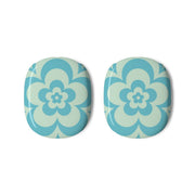 Teal Abstract Flower Pattern AirPods Max Case 3