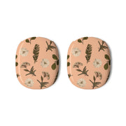 Leaves And Pressed Flowers Peach Pattern AirPods Max Case 3
