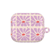 Square Abstract Flowers Mauve AirPods Case 3