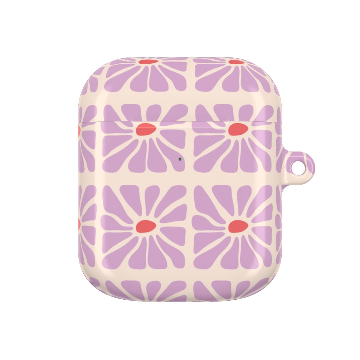 Square Abstract Flowers Mauve AirPods Case
