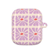 Square Abstract Flowers Mauve AirPods Case 2