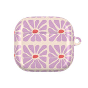 Square Abstract Flowers Mauve AirPods Case 4