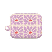 Square Abstract Flowers Mauve AirPods Case 6
