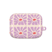 Square Abstract Flowers Mauve AirPods Case 5