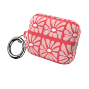 Square Abstract Flowers Pink AirPods Case 8
