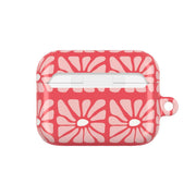 Square Abstract Flowers Pink AirPods Case 7