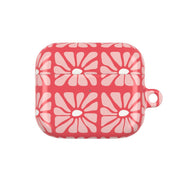 Square Abstract Flowers Pink AirPods Case 3