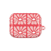 Square Abstract Flowers Pink AirPods Case 5