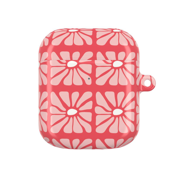 Square Abstract Flowers Pink AirPods case — AirPods 1