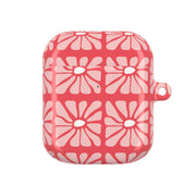 Square Abstract Flowers Pink AirPods Case 2