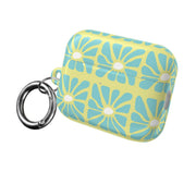 Square Abstract Flowers Blue AirPods Case 8