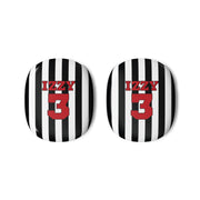 Black And White Stripes - Personalised Football AirPods Max Case 3