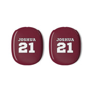 Burgundy - Personalised Football AirPods Max Case 3