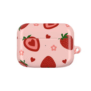 Strawberries And Hearts - Fruit Patterns AirPods Case 5