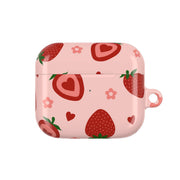 Strawberries And Hearts - Fruit Patterns AirPods Case 3