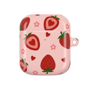 Strawberries And Hearts - Fruit Patterns AirPods Case 2