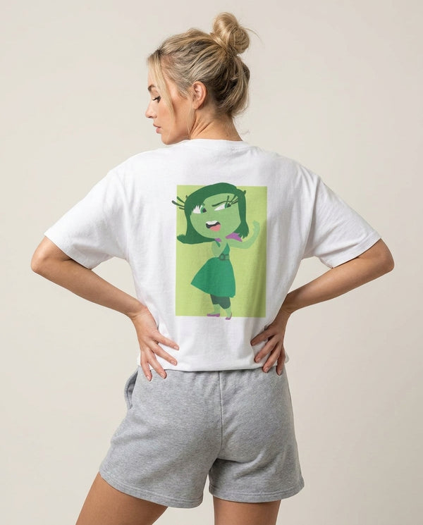 Disgust - Inside Out T-Shirt — White Back, worn