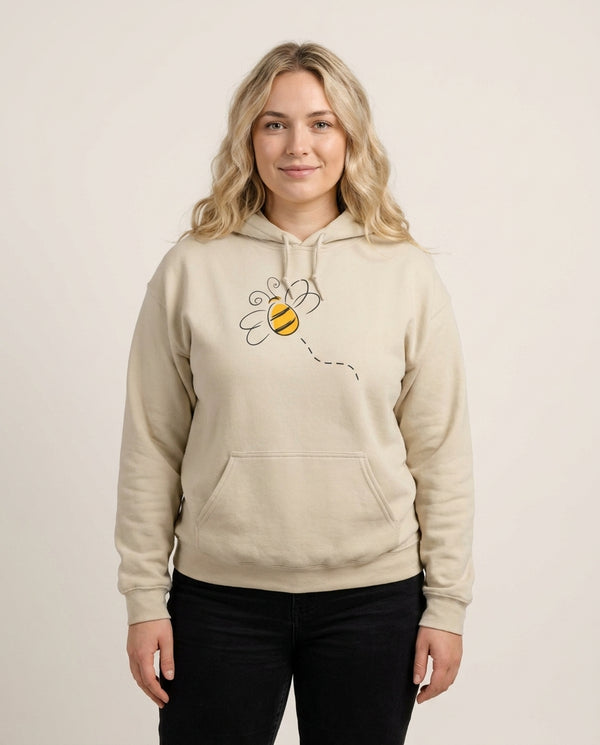 Spring Bee Hoodie — Sand Front, worn