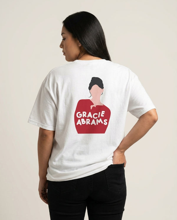 Portrait - Abrams T-Shirt — White Back, worn
