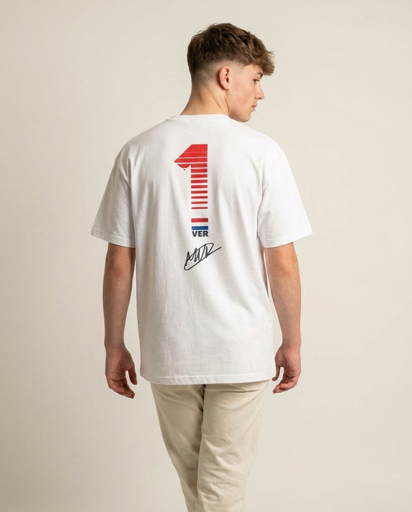 Verstappen - F1 T-Shirt — White Back, worn