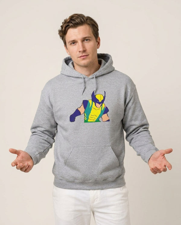 Ferocious Claw Hoodie — Grey Front, worn