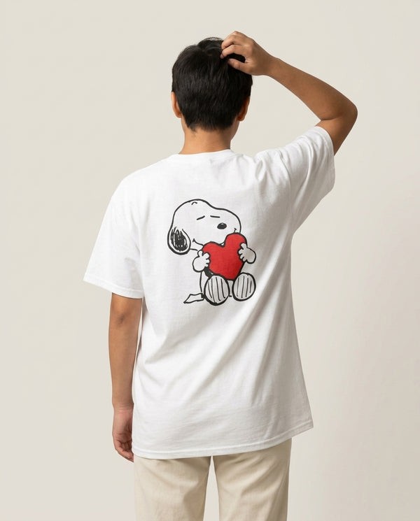 Snoopy - Valentine's Day T-Shirt — White Back, worn