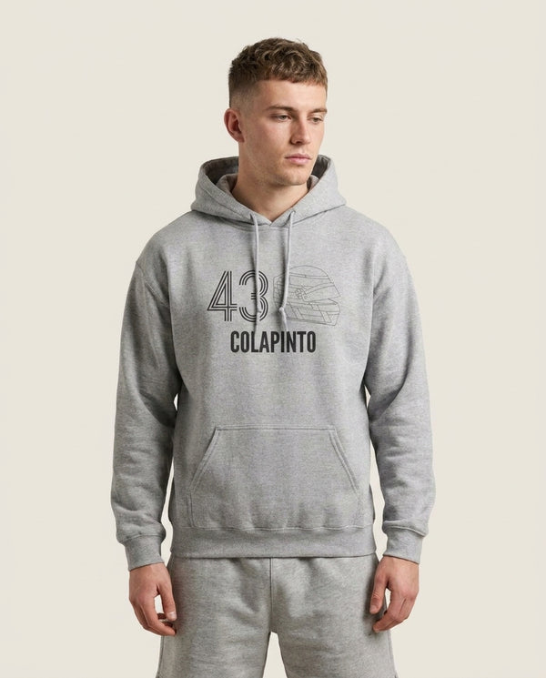 Colapinto Helmet 2026 Hoodie — Grey Front, worn