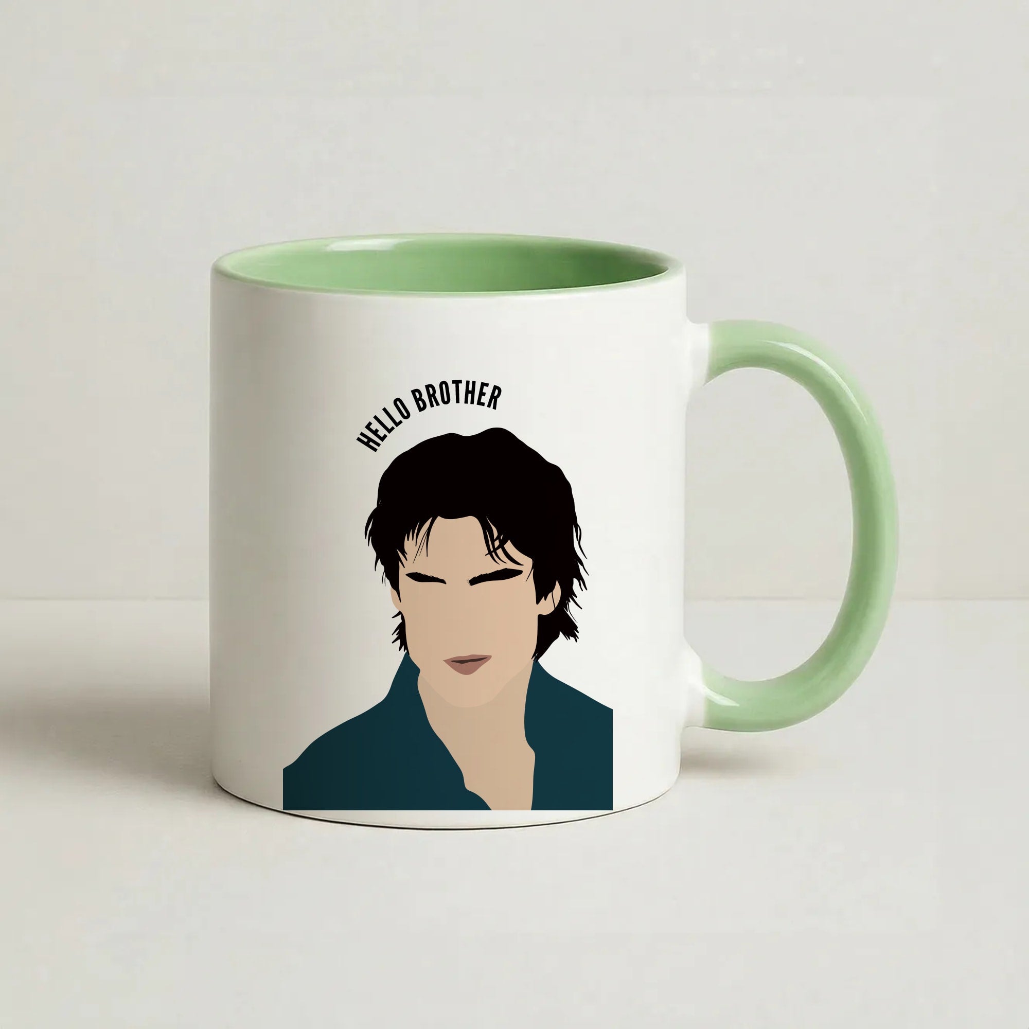 Hello Brother Cartoon - VD Coffee Green Mug