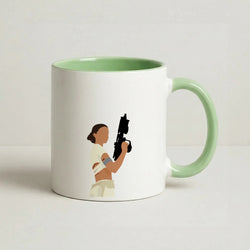 Leia With Gun Coffee Green Mug