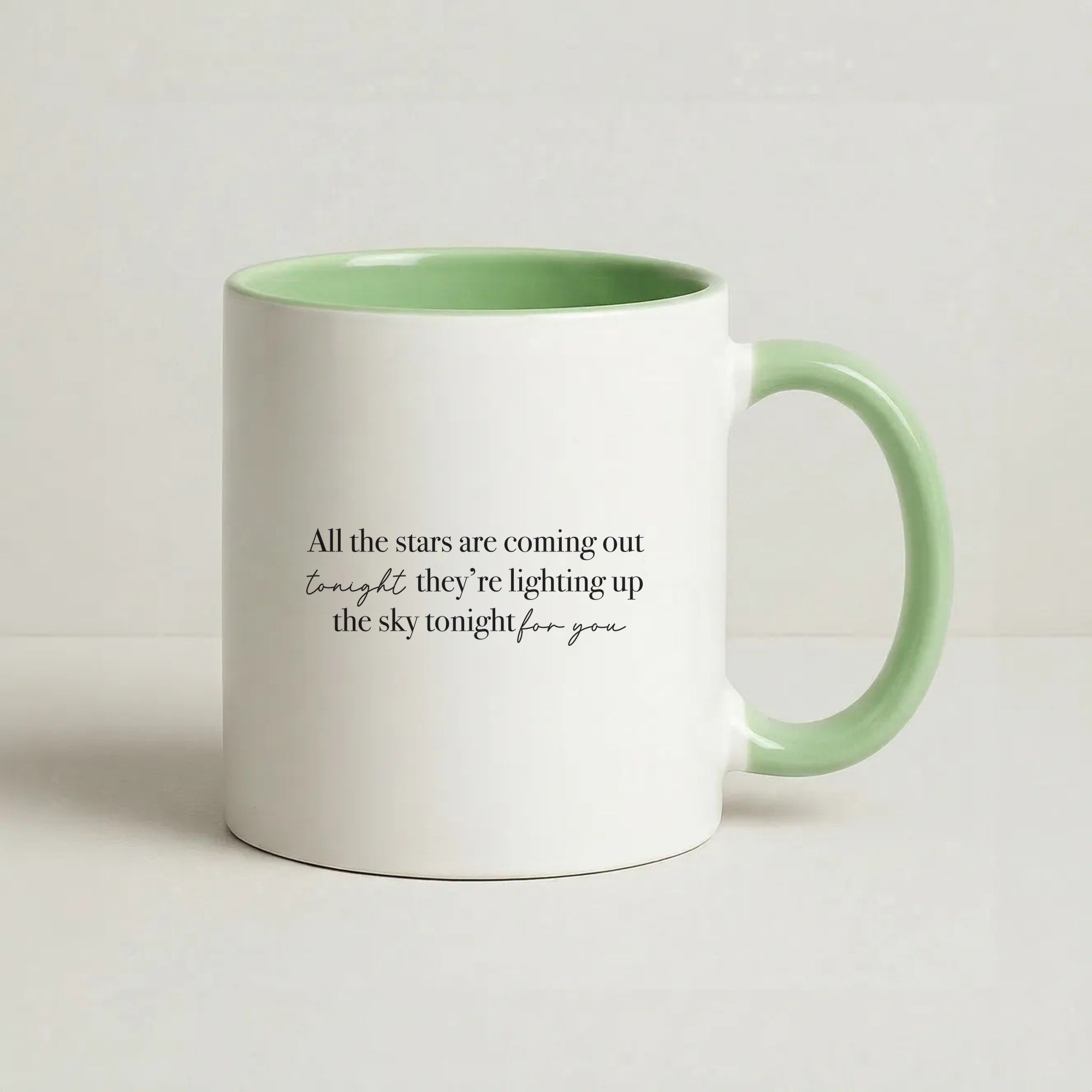 Lighting Up The Sky Tonight Coffee Green Mug