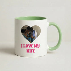 I Love My Wife - Personalised Couples Coffee Green Mug
