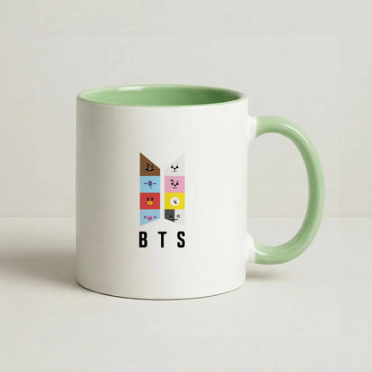 BT21 K-Pop Band Logo Coffee Green Mug