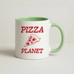 Retro Pizza Planet  Coffee Green Mug