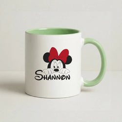 Minnie Mouse - Personalised Fairytale Coffee Green Mug