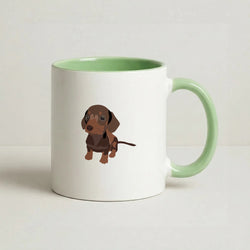 Brown - Dachshunds Coffee Green Mug