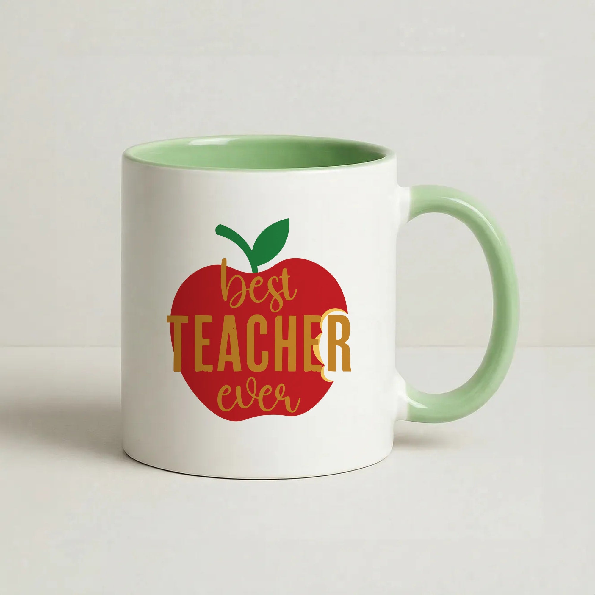 Apple Best Teacher Ever Coffee Green Mug