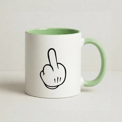 Fairytale Mouse Middle Finger Coffee Green Mug