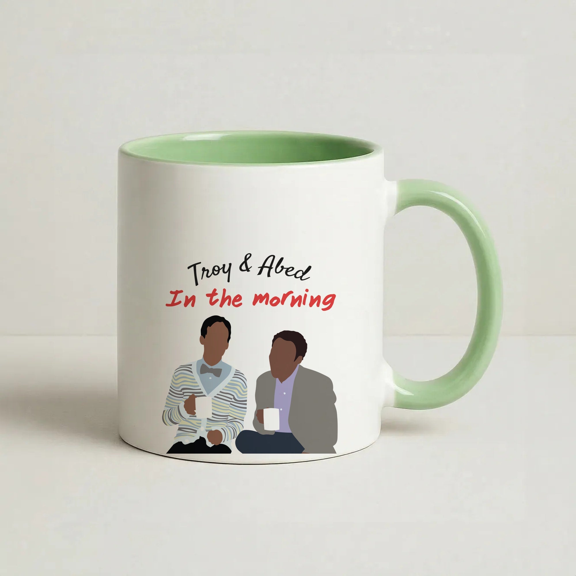 Troy And Abed In The Morning - Community Coffee Green Mug