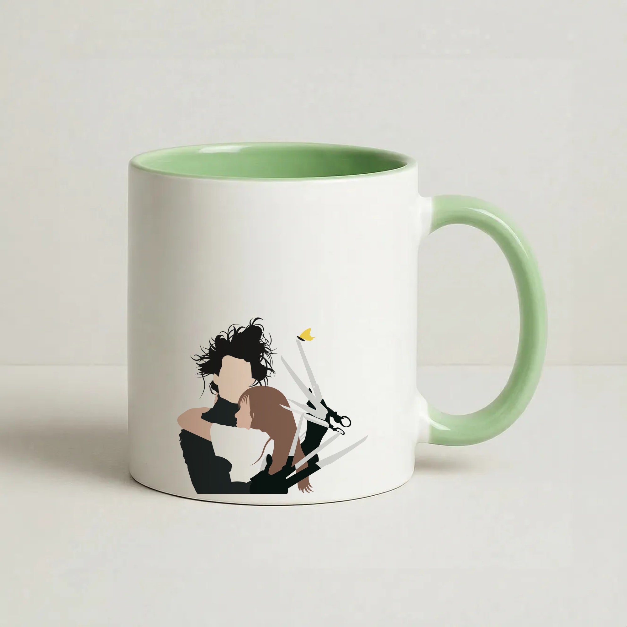 Edward And Kim -Scissorhands Coffee Green Mug