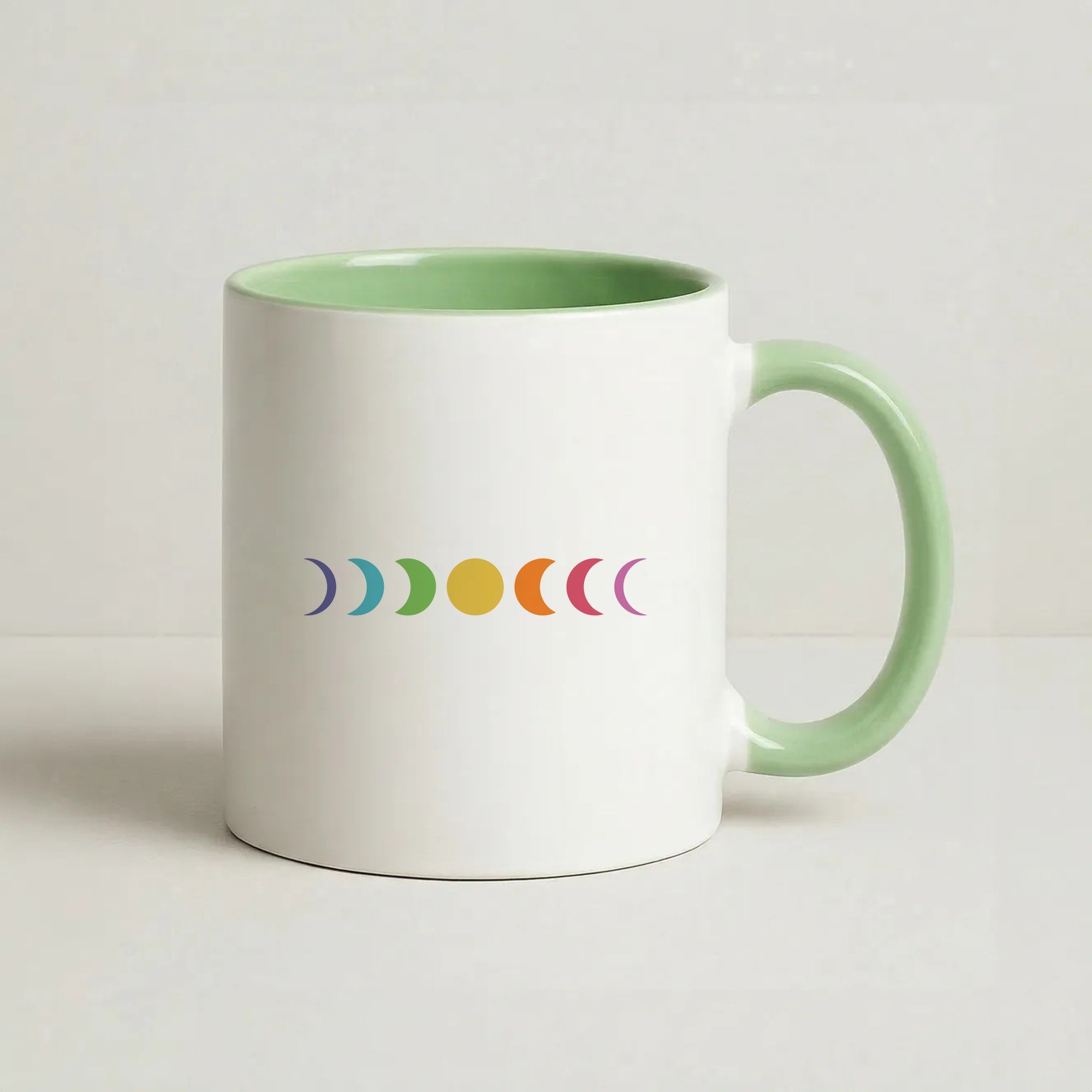 Band Moon Cycle Coffee Green Mug
