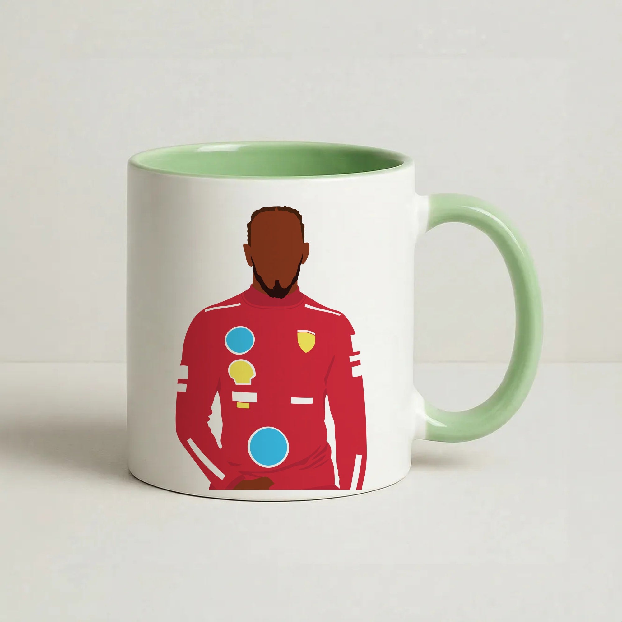 Hamilton In Red Coffee Green Mug